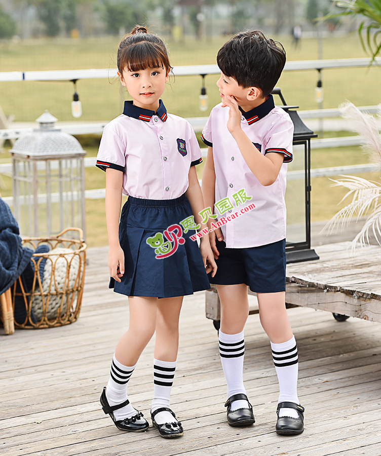 N10432AB幼兒園禮服款式-2021夏季新款園服|2021英倫風校(xiào)服