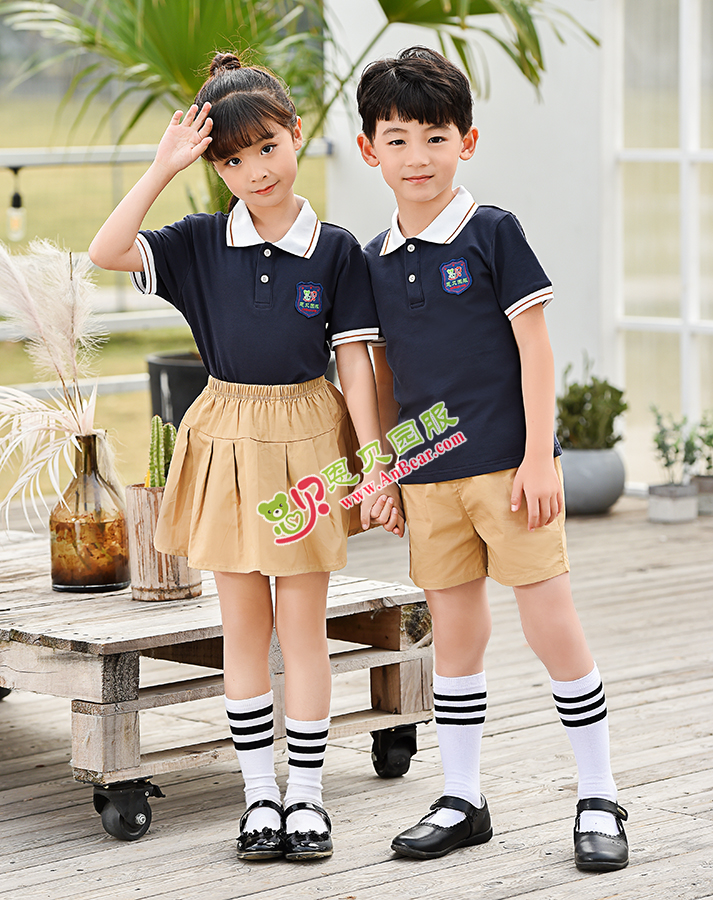 N10435AB幼兒園夏季園服-2021夏季新款園服|2021英倫風校(xiào)服