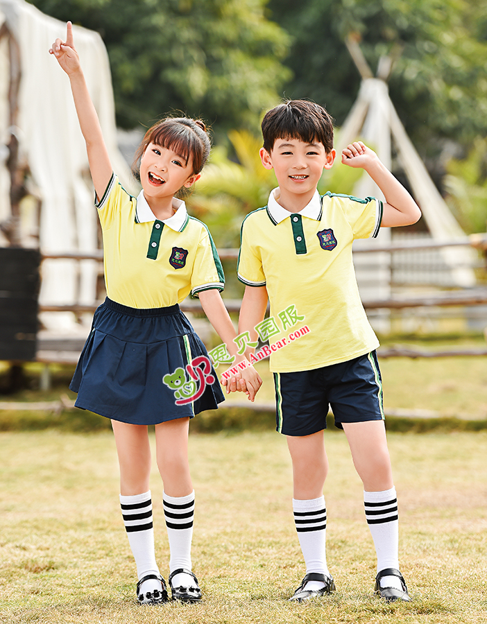 N10438AB幼兒園夏季園服-2021夏季新款園服|2021英倫風校(xiào)服