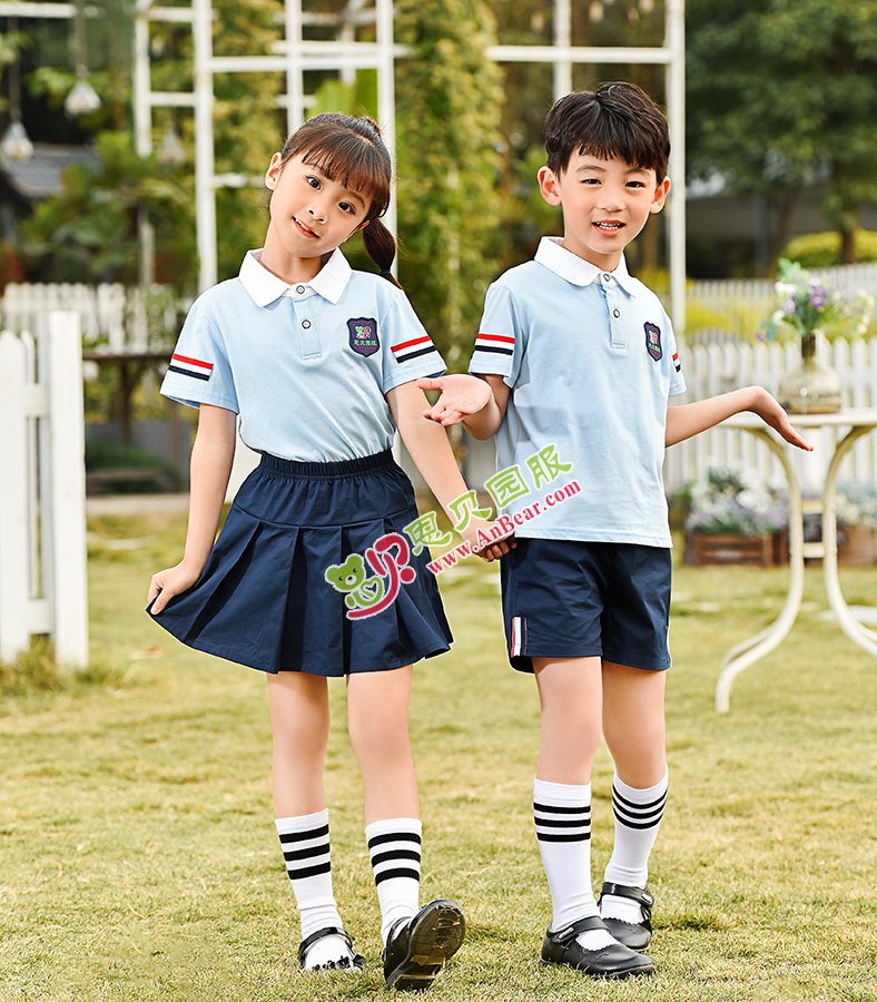 N10450AB幼兒園夏季園服-2021夏季新款園服|2021英倫風校(xiào)服