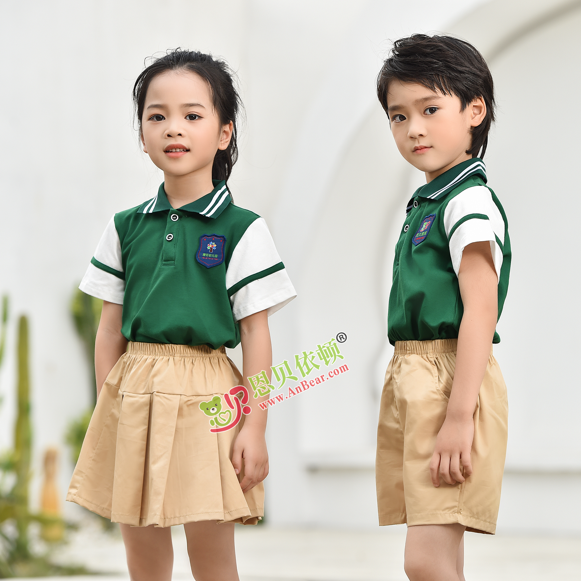 N10493AB幼兒園夏季園服-2022夏季新款園服|2022英倫風校(xiào)服|恩貝依頓園服