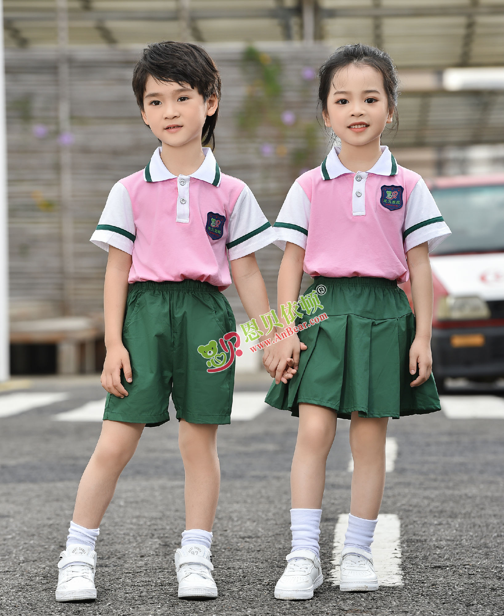 N10494AB幼兒園夏季園服-2022夏季新款園服|2022英倫風校(xiào)服|恩貝依頓園服