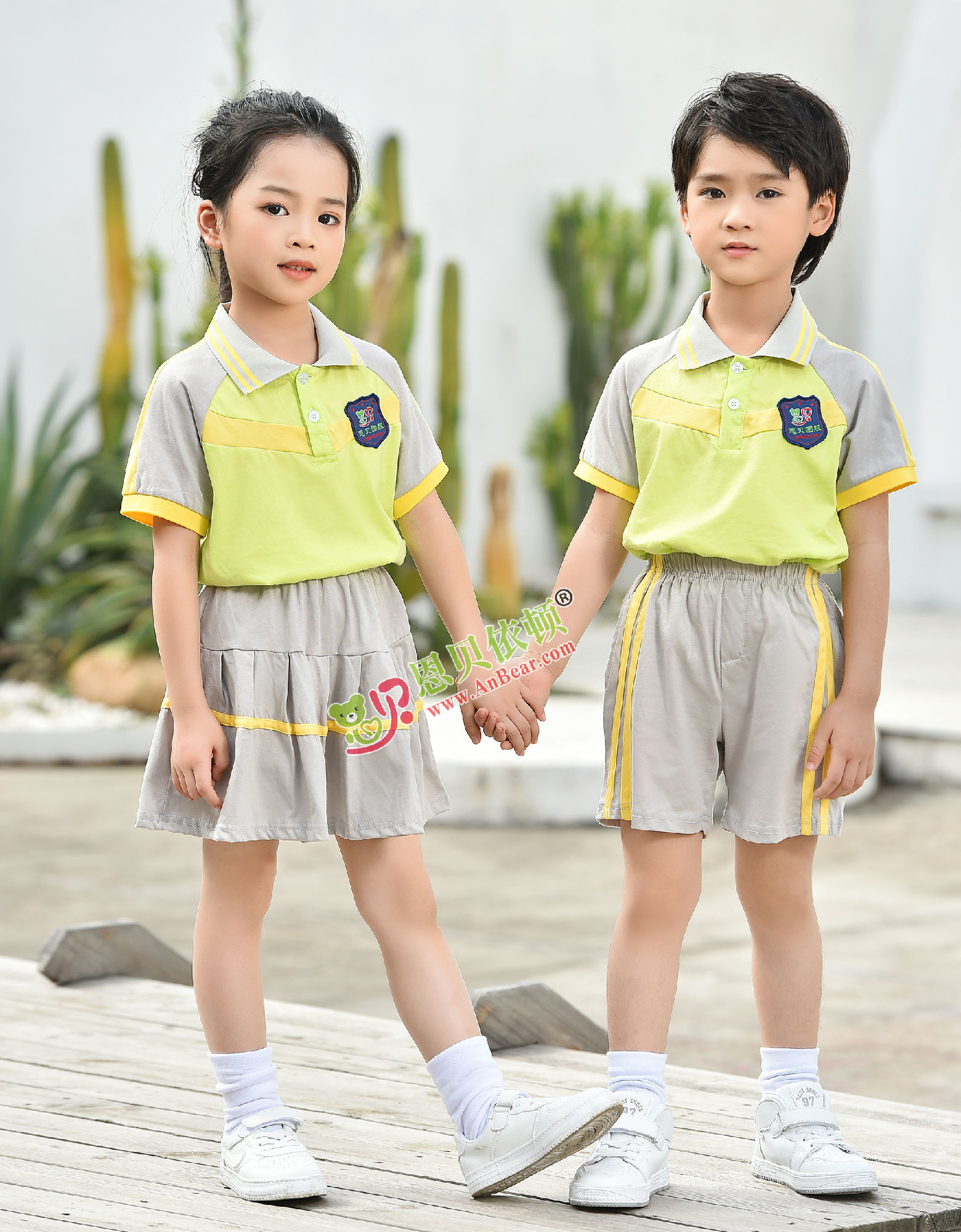 N10496AB幼兒園夏季園服-2022夏季新款園服|2022英倫風校(xiào)服|恩貝依頓園服