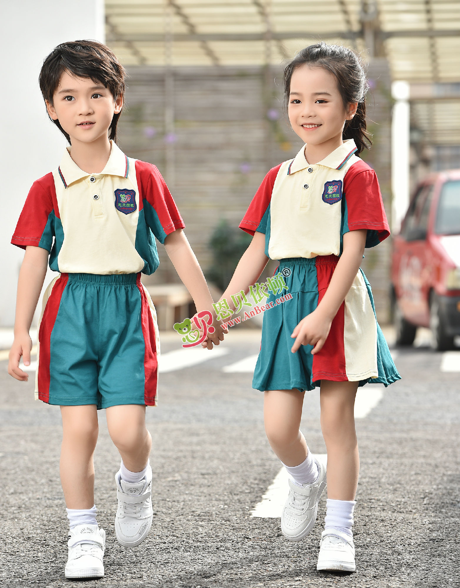 N10497AB幼兒園夏季園服-2022夏季新款園服|2022英倫風校(xiào)服|恩貝依頓園服