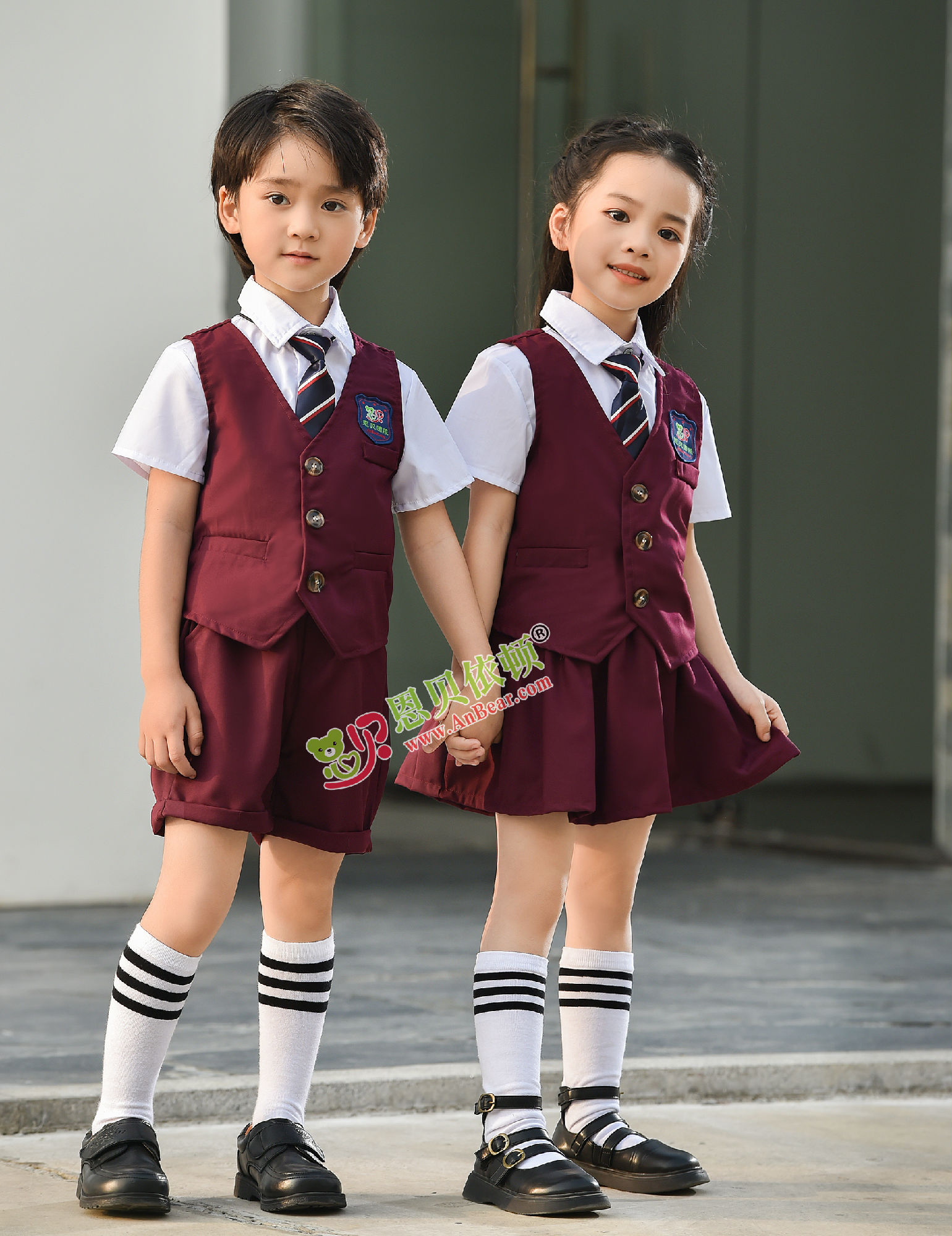 N10503AB幼兒園夏季園服-2022夏季新款園服|2022英倫風校(xiào)服|恩貝依頓園服