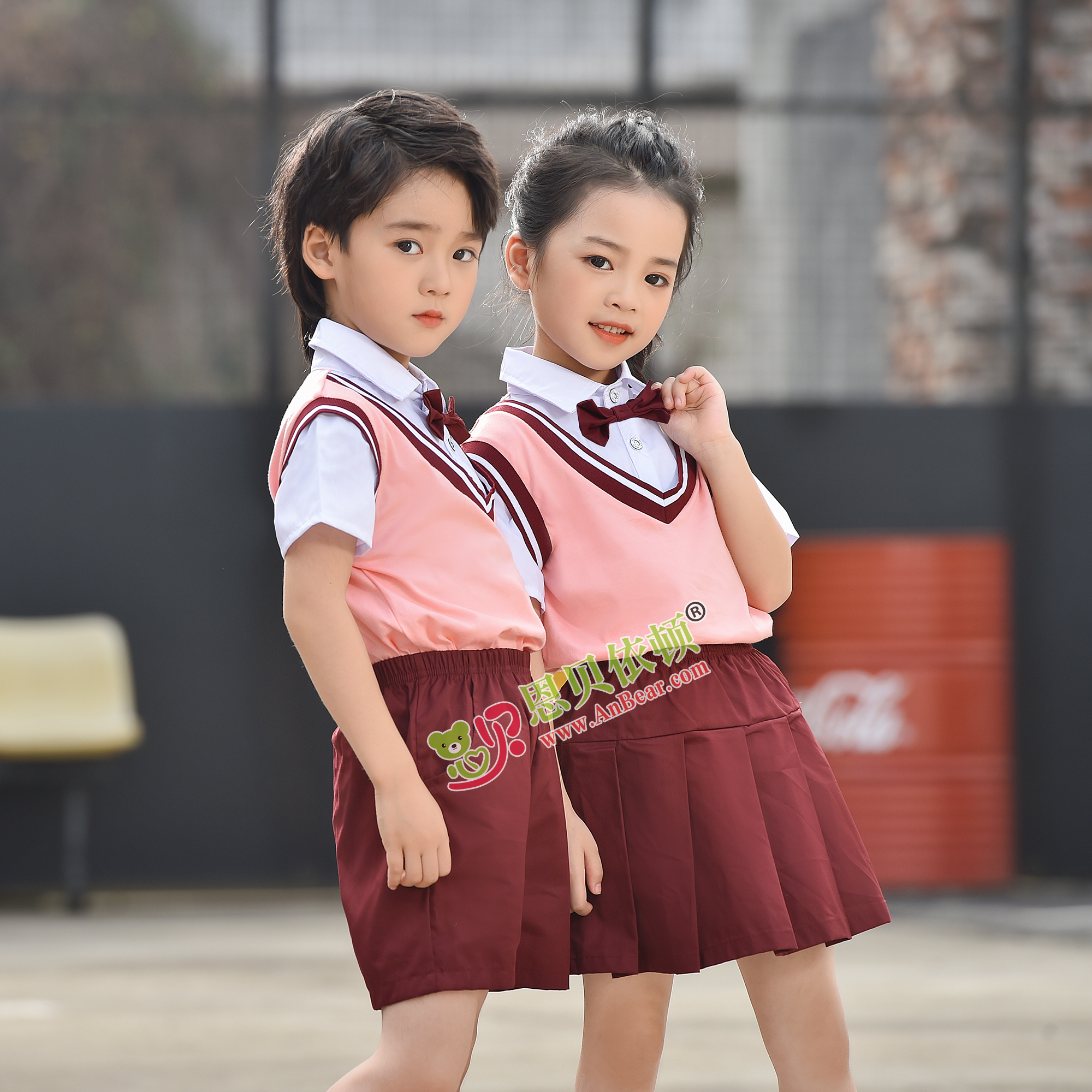 N10504AB幼兒園夏季園服-2022夏季新款園服|2022英倫風校(xiào)服|恩貝依頓園服