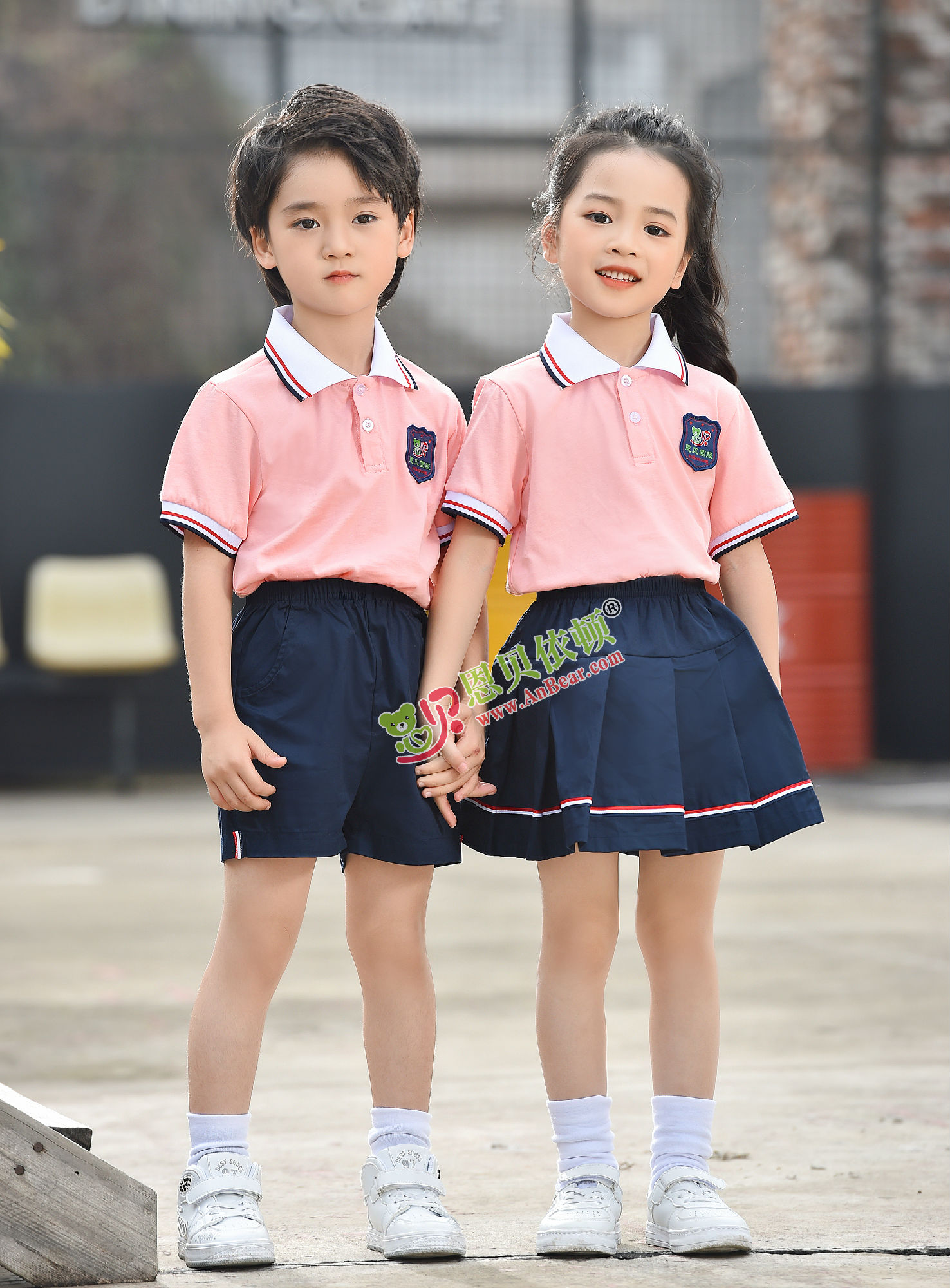 N10505AB幼兒園夏季園服-2022夏季新款園服|2022英倫風校(xiào)服|恩貝依頓園服