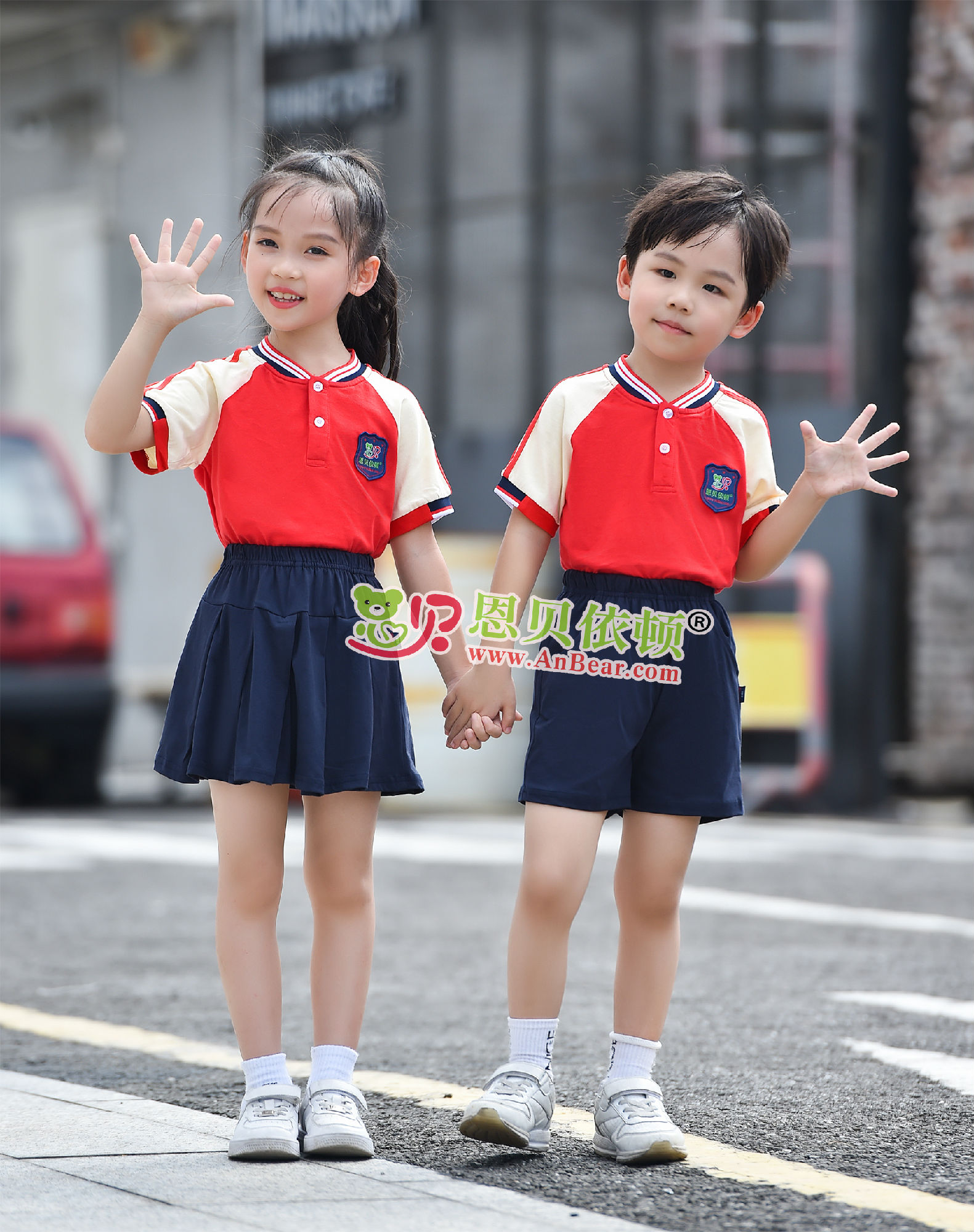 N10566AB幼兒園夏季園服-2023夏季新款園服|2023運動風校(xiào)服|恩貝依頓園服