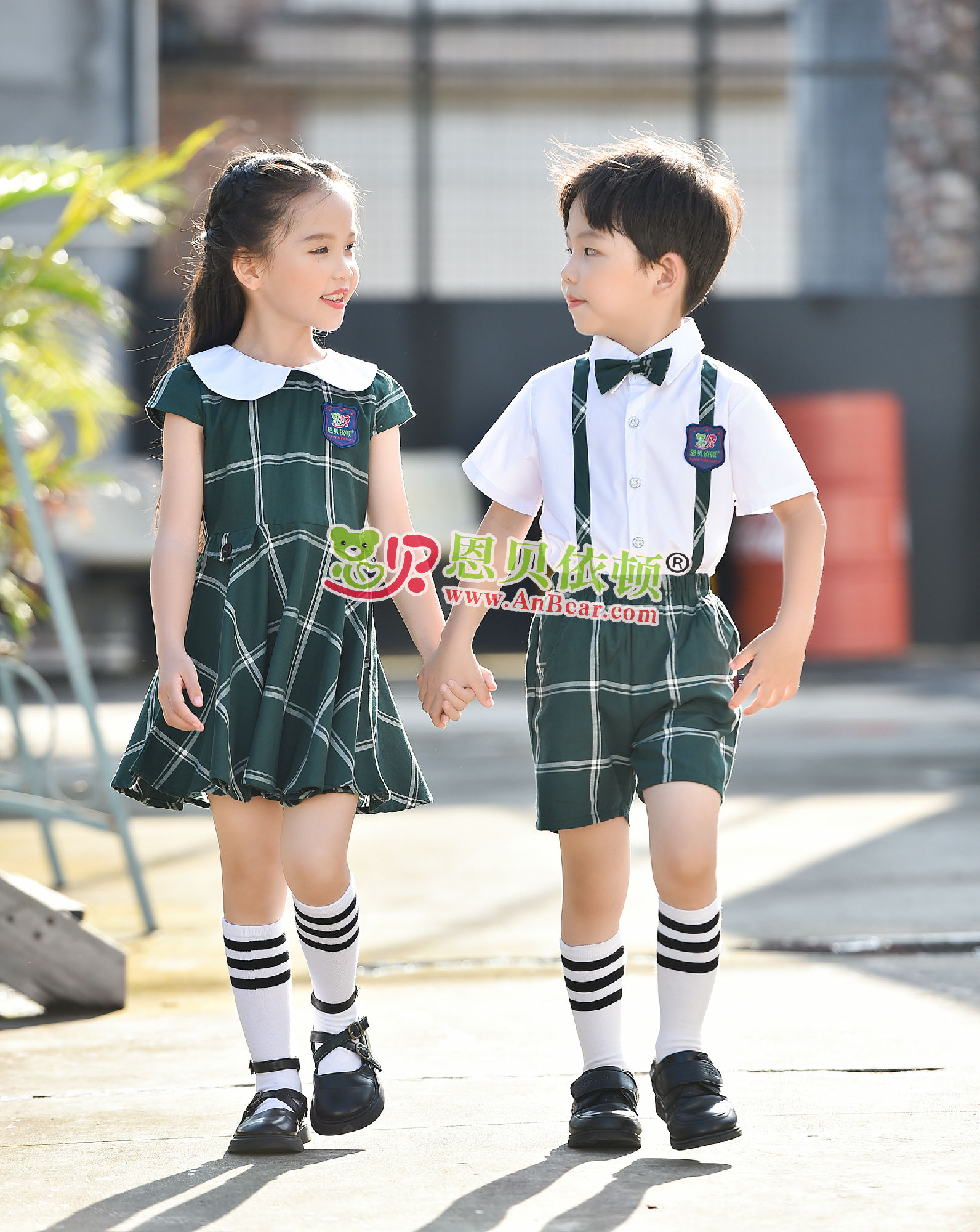 N10568AB幼兒園夏季園服-2023夏季新款園服|2023英倫風校(xiào)服|恩貝依頓園服