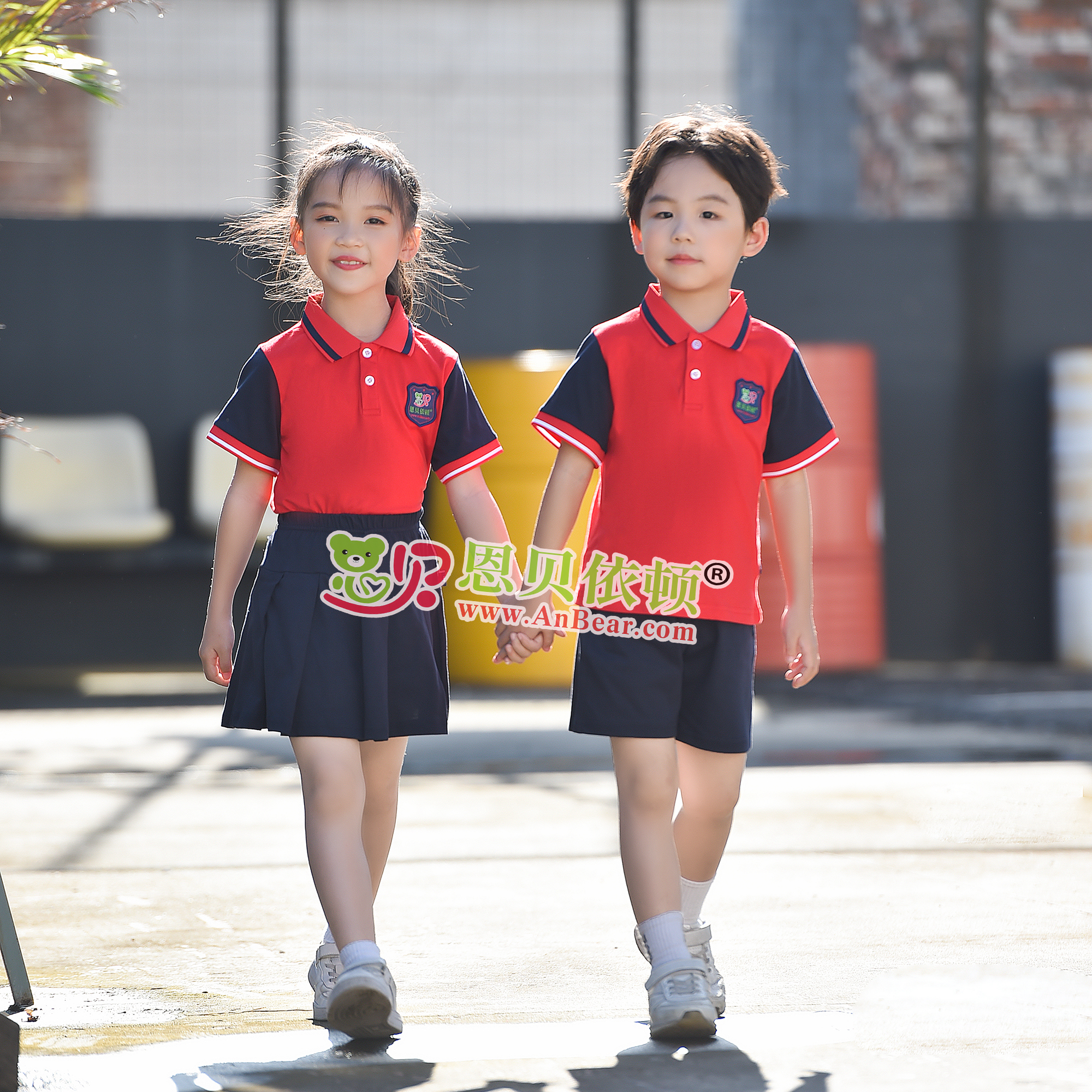  N10569AB幼兒園夏季園服-2023夏季新款園服|2023英倫風校(xiào)服|恩貝依頓園服