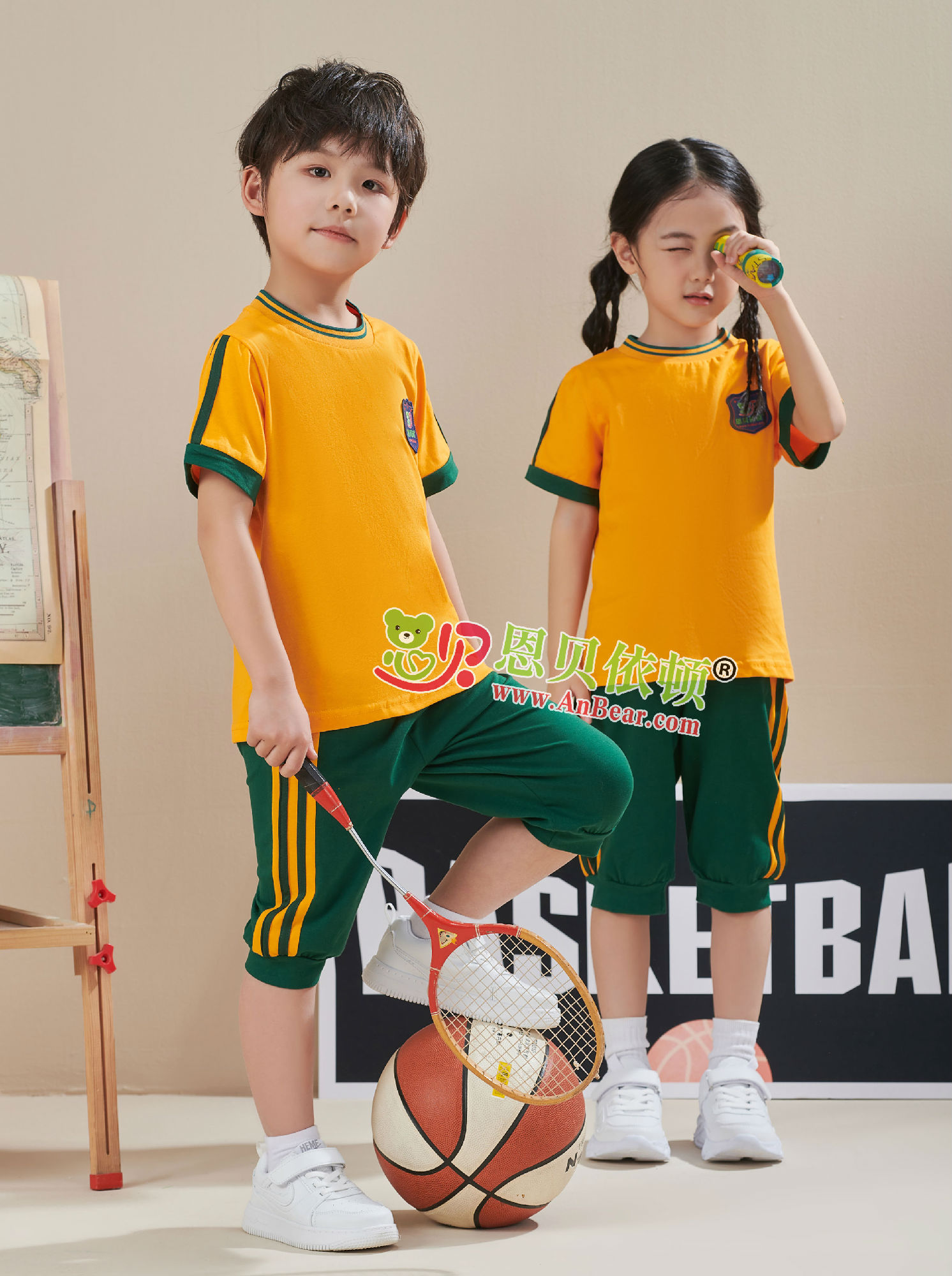 N10595AB 幼兒園夏季園服-2024夏季新款園服|2024運動款校(xiào)服|恩貝依頓園服