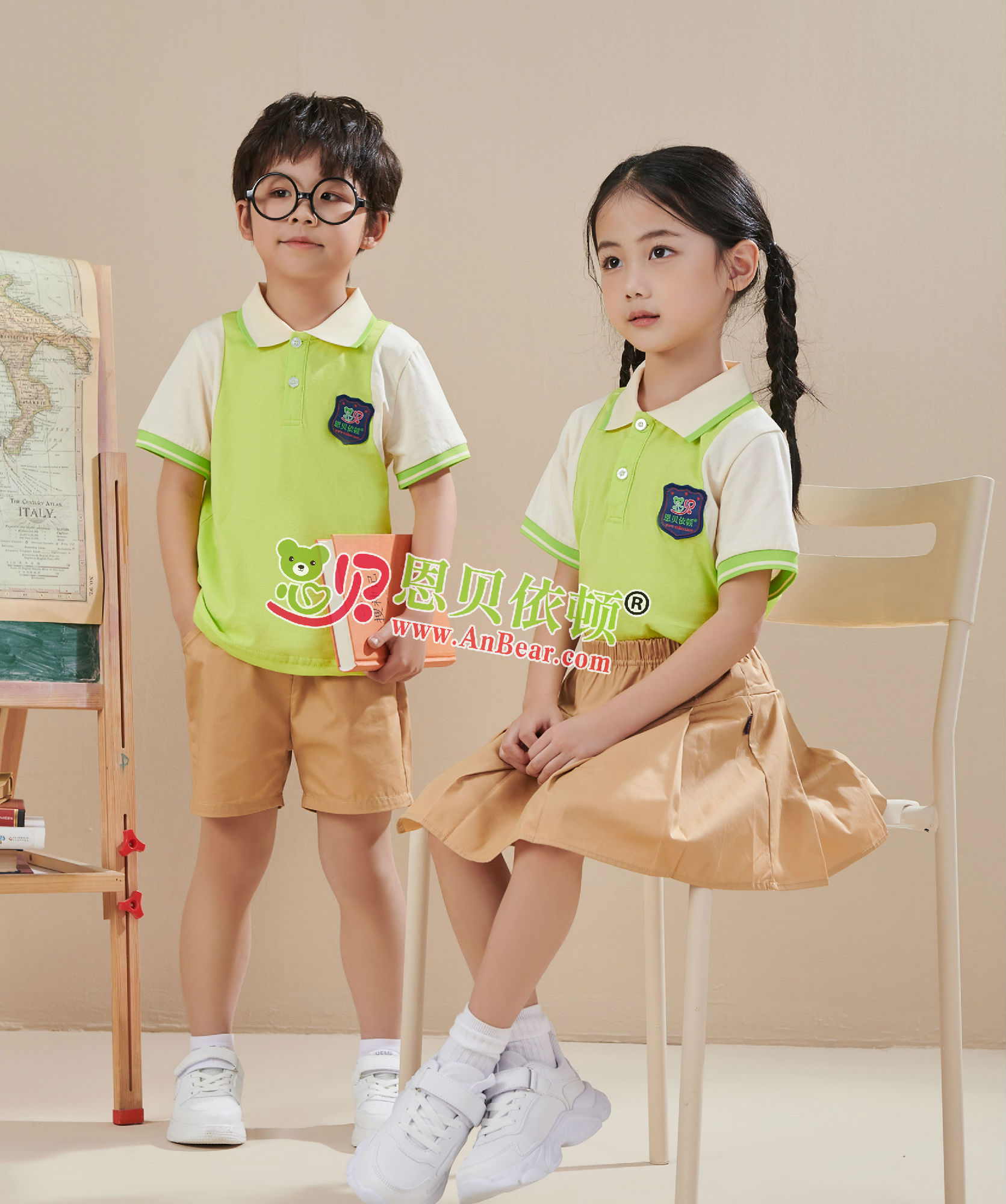 N10603AB幼兒園夏季園服-2024夏季新款園服|2024英倫風校(xiào)服|恩貝依頓園服