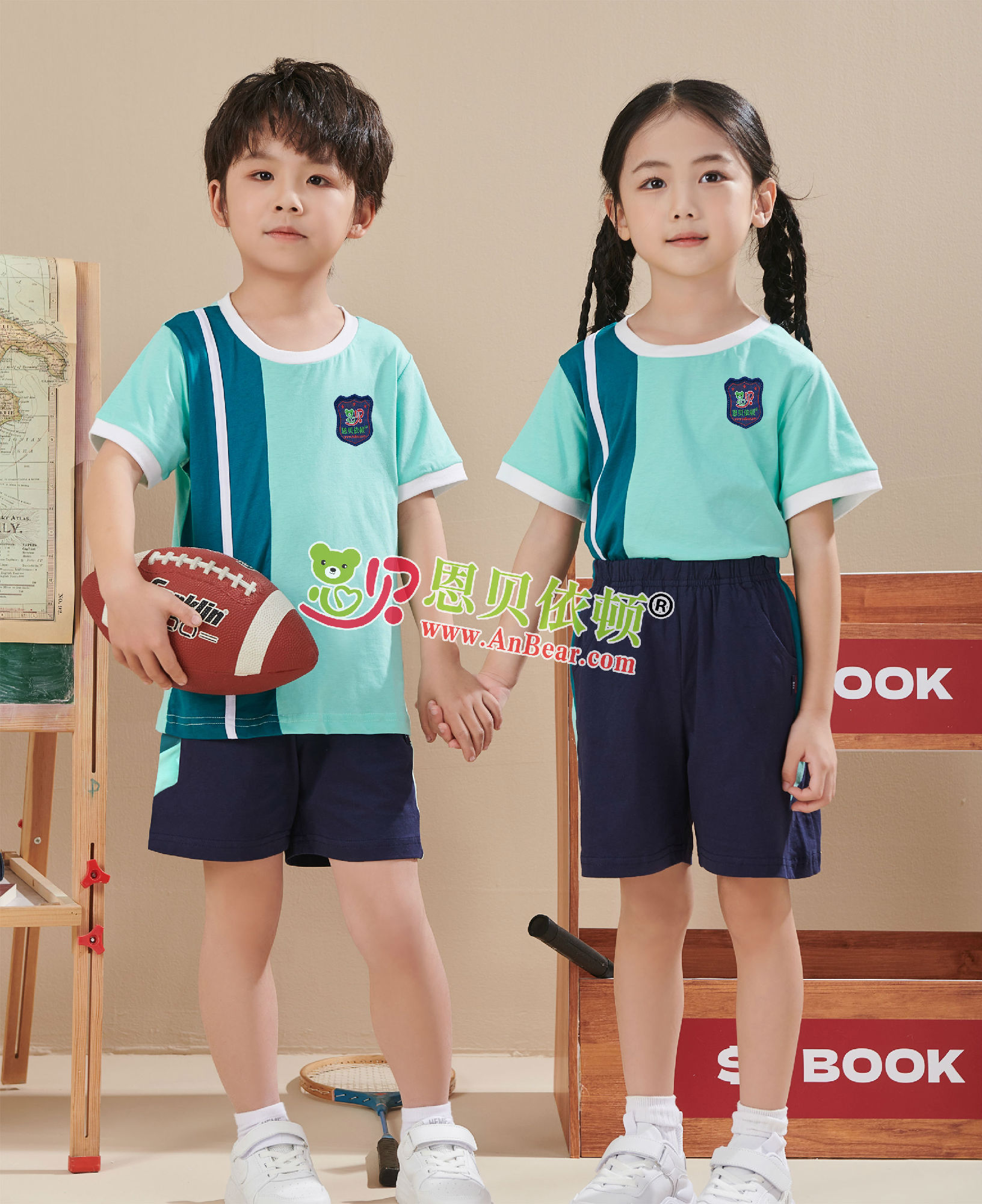 N10615AB幼兒園夏季園服-2024夏季新款園服|2024英倫風校(xiào)服|恩貝依頓園服